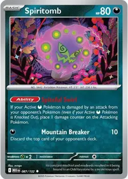 Pokemon: MEG - Spiritomb - 087/132 - Reverse Holofoil - NM - Image 1