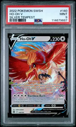 Ho-Oh V 140 PSA 9 Pokemon Sword & Shield Silver Tempest - Image 1