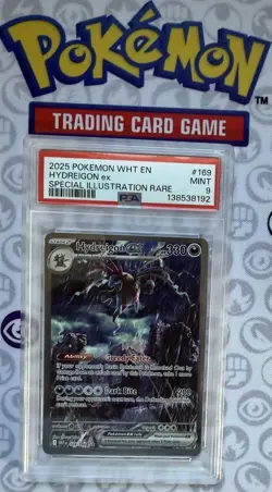 2025 POKEMON WHT EN SPECIAL ILLUSTRATION RARE HYDREIGON EX 169 PSA 9 - Image 1