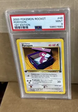 PSA 9 Pokemon 2000 1st Edition Team Rocket Porygon #48 - Image 1