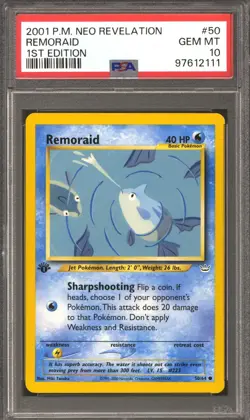 Pokemon Neo Revelation 1st Edition Remoraid 50/64 PSA 10 GEM MINT - Image 1