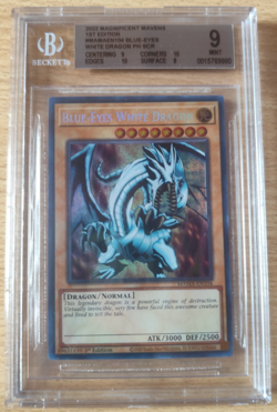 Yugioh Beckett 9 Blue-Eyes White Dragon MAMA-EN104 Secret Pharaoh's Rare - Image 1