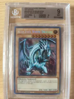 Yugioh Beckett 9 Blue-Eyes White Dragon MAMA-EN104 Secret Pharaoh's Rare - Image 3