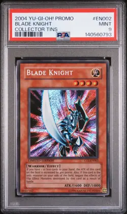 2004 YU-GI-OH! PROMO COLLECTOR TINS #EN002 BLADE KNIGHT PSA 9 - Image 1