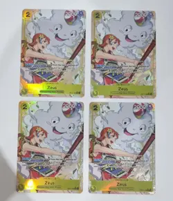 4x Zeus (OP11-106) Playset Alt Art One Piece TCG English - Image 1