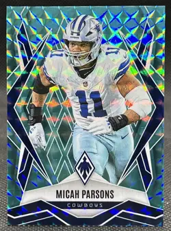 2025 Panini Phoenix #84 Micah Parsons Teal Pyramids Prizm #166/225 - Cowboys - Image 1
