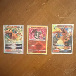 Pokemon Charizard Holo lot - VSTAR, Radiant, GX Pokemon GO cards, 3 cards - Image 1