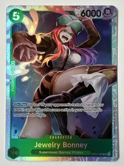 Jewelry Bonney OP07-026 Reprint SR ONE PIECE Tcg Card Game NM GREEN - Image 1