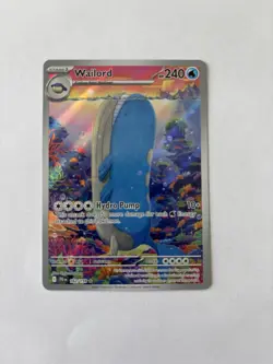 Wailord 162/159 IR Rare Pokemon Card SV Crown Zenith Style Full Art Holo NM - Image 1