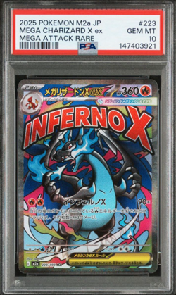 PSA 10 Mega Charizard X ex 223/193 M2a JP Mega Attack Rare Pokemon Card Japanese - Image 2