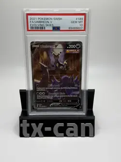 2021 POKEMON SWSH EVOLVING SKIES #189 FULL ART/UMBREON V PSA 10 GEM MT - Image 1