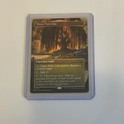 Three Tree City (0337) - Foil - Borderless - Bloomburrow #0337 MTG Magic The Gat - Image 1