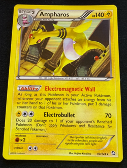 Pokemon TCG Ampharos Dragons Exalted 40/124 Holo Holo Rare LP - Image 1