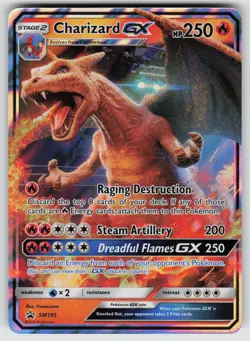 2019 Pokemon Sun Moon Black Star Promo SM195 Charizard GX Full Art - Image 1