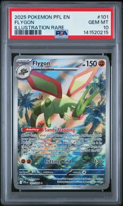 2025 POKEMON PFL EN-PHANTASMAL FLAMES ILLUSTRATION RARE #101 FLYGON PSA 10 - Image 1