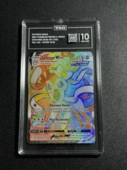 TAG 10 Sylveon VMAX 211/203 Secret Rainbow Rare Evolving Skies 2021 Pokemon PSA - Image 1