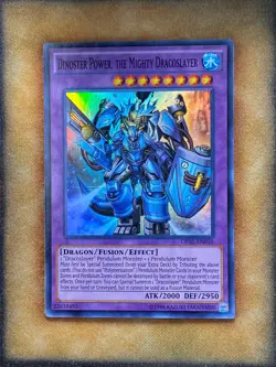 Yugioh Dinoster Power, the Mighty Dracoslayer OP01-EN010 Super Rare NM - Image 1