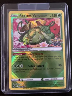 Pokemon TCG Radiant Venusaur Holo Rare Card 2022 Pokemon Go 004/078 - Image 1