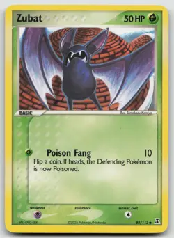 Zubat 88/113 Delta Species Tomokazu Komiya Art Pokemon TCG Card - Image 1