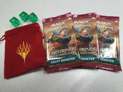 MTG LORD OF THE RINGS 3 BOOSTER DRAFT ENG + SACCA DEI DADI MAGIC CELEBRATION! - Image 1