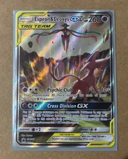 Pokemon TCG Espeon & Deoxys GX SM240 Black Star Promo Full Art NM Condition - Image 2
