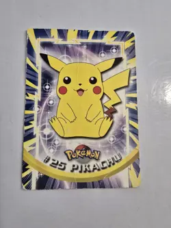 Pikachu #25 Pokemon Card Red Topps Logo Label - 1999 TV Series DMG - Image 1