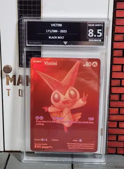 Pokemon Card - Graded - Victini - 171-086 - Black Bolt - Get Graded 8.5 - Image 1