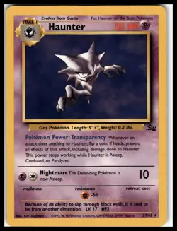 Haunter 21/62 Fossil Rare Pokemon base LP HTF Vintage - Image 1