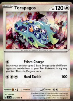 Terapagos 161/191 Holo Rare - Pokemon SV08: Surging Sparks NM - Image 1