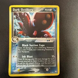 Pokemon Dark Octillery 8/109 EX Tema Rocket Returns Holo Rare LP SWIRL - Image 2
