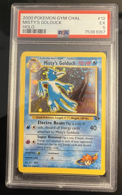2000 Pokemon Misty's Golduck 12/132 Holo Gym Challenge - PSA 5 - SWIRL - Image 1
