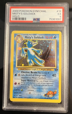 2000 Pokemon Misty's Golduck 12/132 Holo Gym Challenge - PSA 5 - SWIRL - Image 2