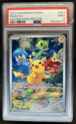 2023 Pokemon SV Black Star Promos Pikachu #027 PSA 9 - Image 1