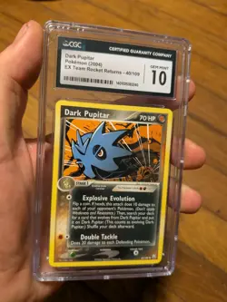 (POP 10) CGC 10 GEM MINT Pokemon Dark Pupitar 40/109 Team Rocket Returns EX - Image 1