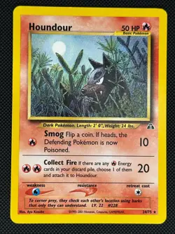 Houndour 24/75 Rare Neo Discovery Pokemon Unlimited Lightly Played - Image 1