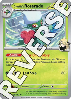 Cynthia's Roserade 008/182 Sv10: Destined Rivals Reverse Holo - Pokemon TCG - NM - Image 1