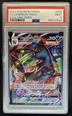 2021 Pokemon SWSH Evolving Skies Umbreon VMAX #095/203 PSA 9 - Image 1