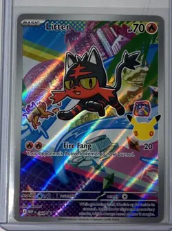 Litten 44 First Partner Illustration Rare Pokemon 30th Anniversary MEP 044 NM - Image 1