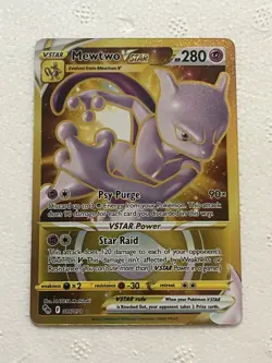 Mewtwo VSTAR (Secret) 086/078 Pokemon GO Holo Gold Hyper Rare NM - Image 1