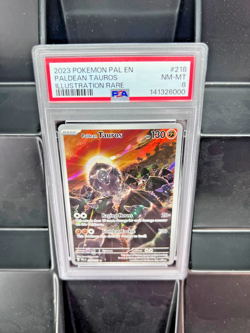 Paldean Tauros #218 Pokemon Paldean Evolved Tauros Illustration Rare PSA 8 - Image 1