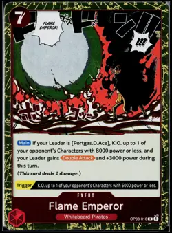 2023 One Piece Pillars of Strength Flame Emperor #OP03-016 Rare - Image 1