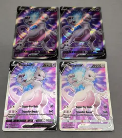 Mewtwo V SWSH229 NM Full Art Promo Rare Pokemon Card Lot Of 4 - Image 1