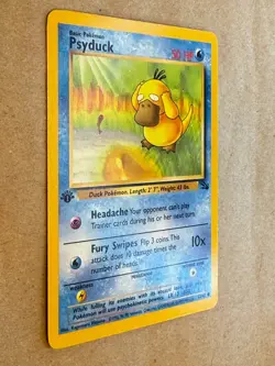 4 Fossil 1st Edition Pokemon Cards Krabby 51 Psyduck 53 Shellder 54 Tentacool 56 - Image 5