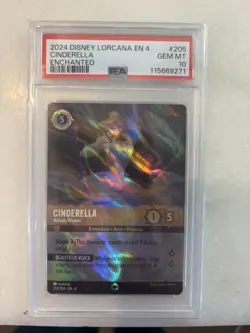 2024 Disney Lorcana ENCHANTED Cinderella Melody Weaver #205 PSA 10 - Image 1