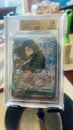 2015 Weiss Schwarz Resisting Fate Levi JVA Gold Signature.Free FigpinFree Cards - Image 1