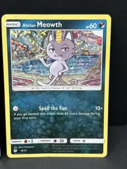 Meowth VMAX SWSH005 & Alolan Meowth 10/12 Holo Pokemon Card Lot - Image 2