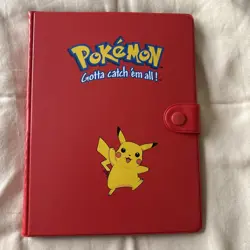 Vintage 1999 Pokemon Pikachu Red Binder TCG Album Snap 30 Page Card Holder EMPTY - Image 1
