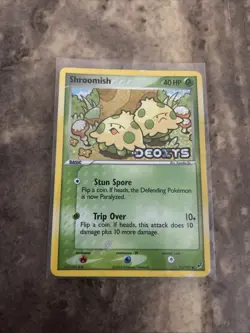 Pokemon TCG Shroomish EX Deoxys Card 72/107 Reverse Holo Stamped mp-lp - Image 1