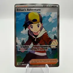 Pokemon TCG Ethan's Adventure Full Art Trainer Card 221/182 Destined Rivals - Image 1