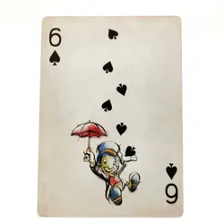 Jiminy Cricket Disney 6 of Spades Playing Card Single Vintage Style Rare Japan - Image 1
